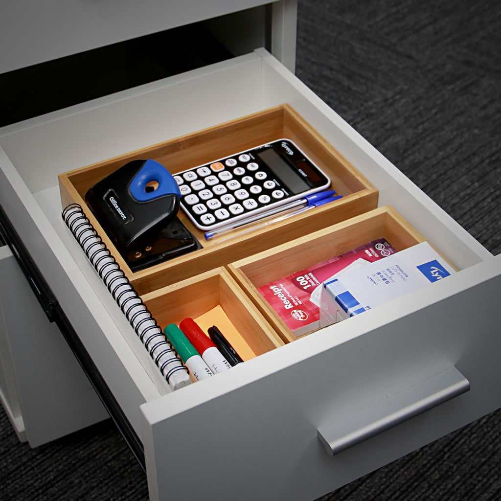 Bamboo Drawer Organisers — Set of Five
