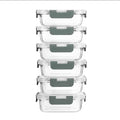 Kids Glass Lunch Containers with Lids 6 Pack – 370ml Snack Pots & Glass Food Storage, Borosilicate, Oven, Freezer & Microwave Safe, Leak-Proof