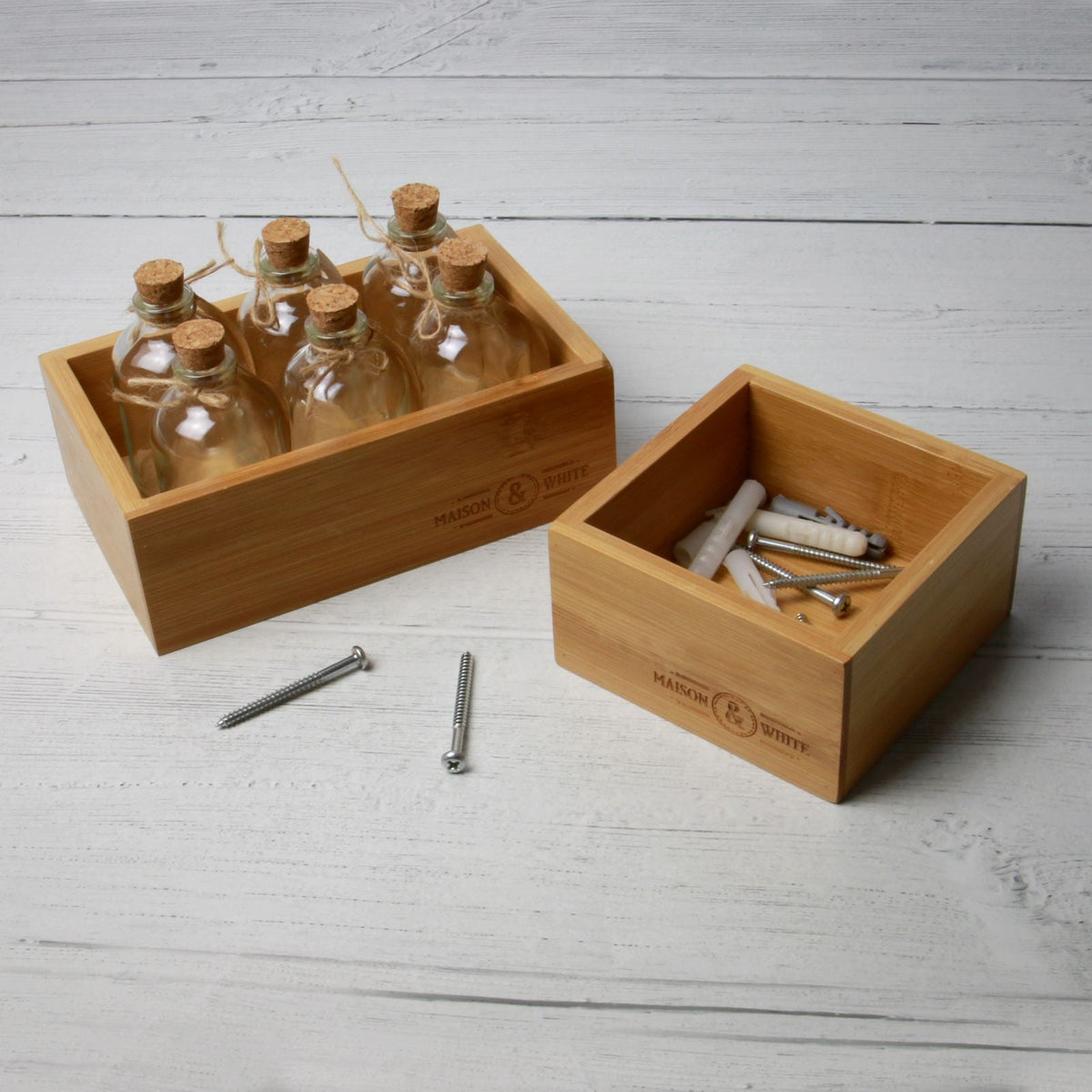 Bamboo Drawer Organisers — Set of Five