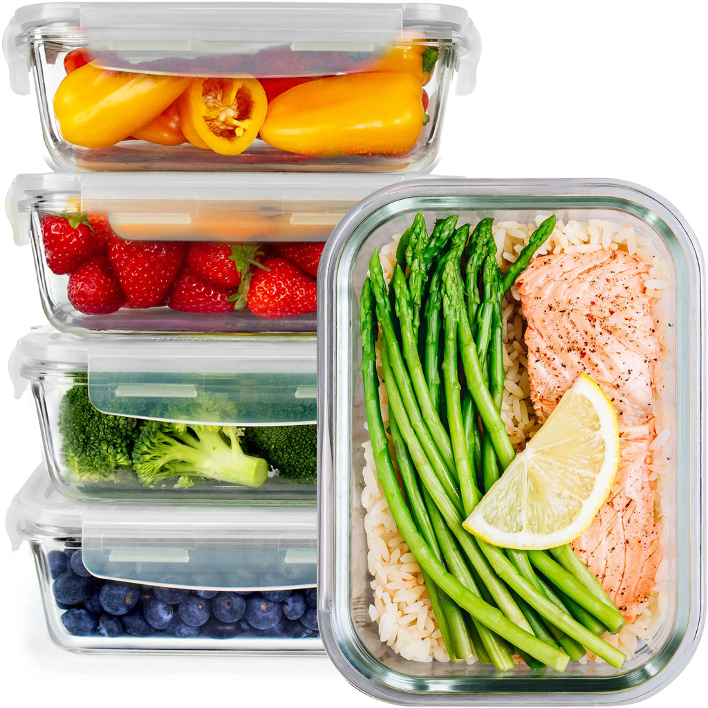 Glass Meal Prep Containers — Set of Five