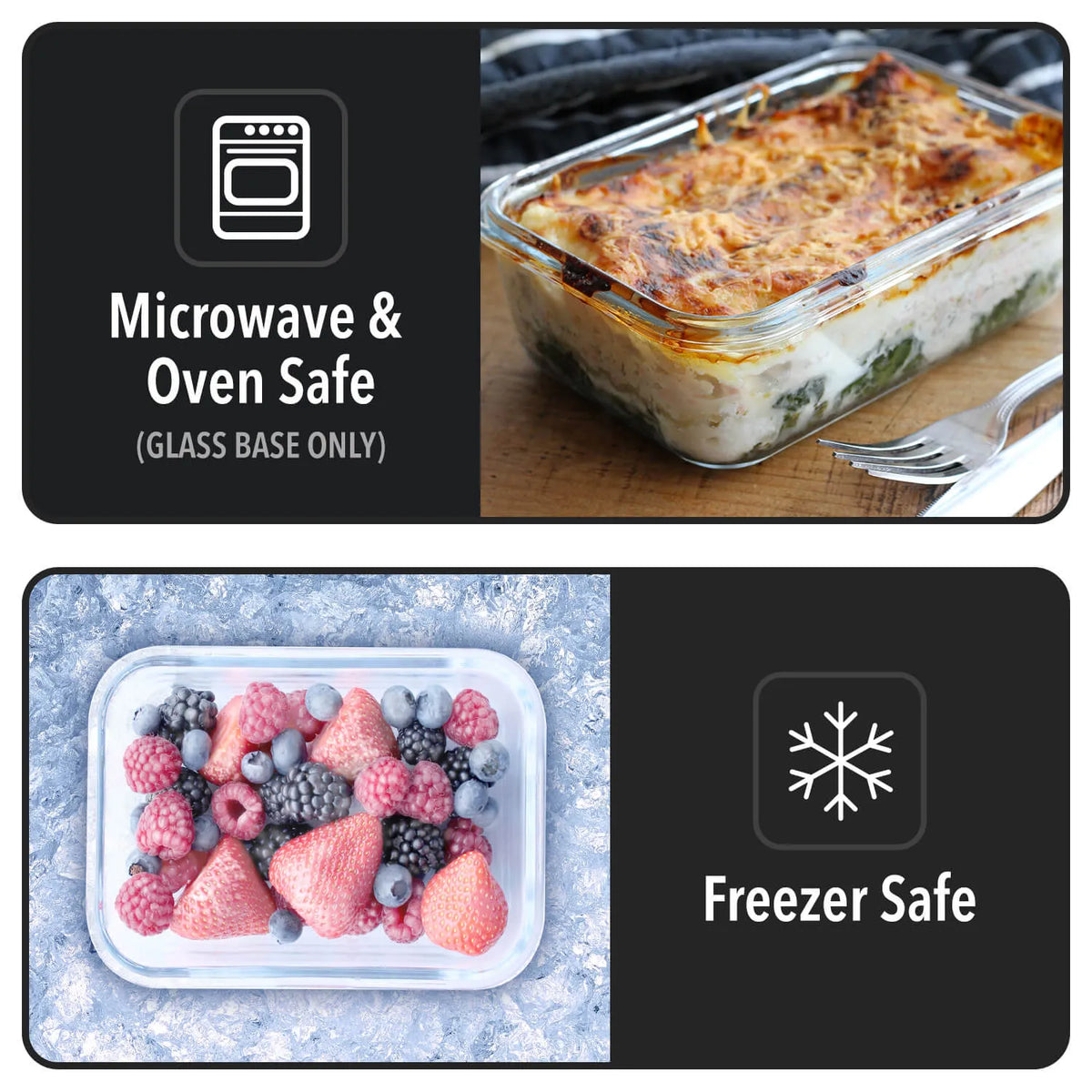 Glass Meal Prep Containers — Set of Five