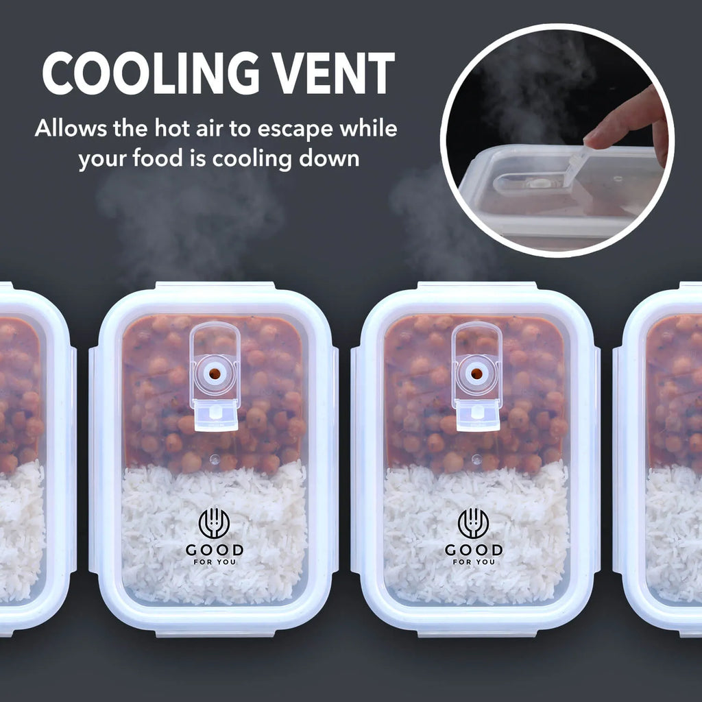 Glass Meal Prep Containers — Set of Five