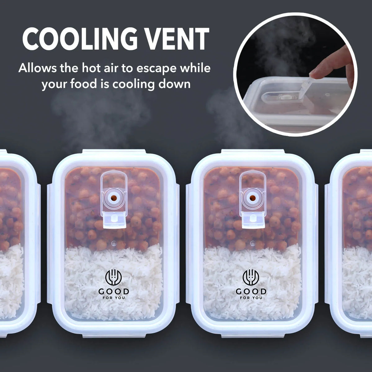 Glass Meal Prep Containers — Set of Five
