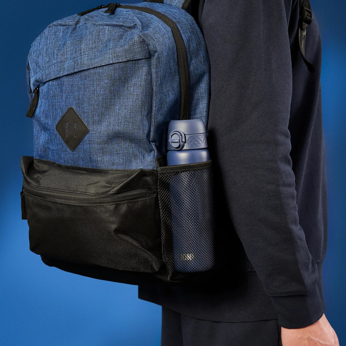 ION8 Slim Insulated Water Bottle — Ash Navy, 500 ml