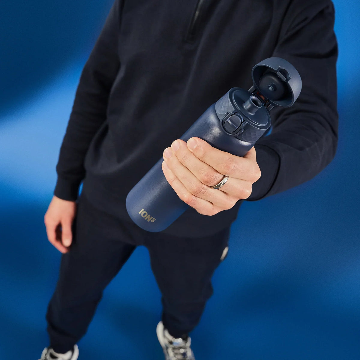 ION8 Slim Insulated Water Bottle — Ash Navy, 500 ml