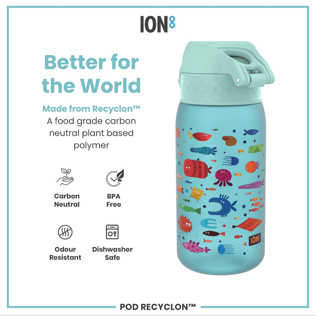 Leak Proof Kids Water Bottle, Recyclon, Fish, 350ml (12oz)