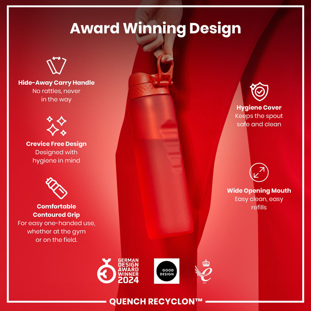 Leak Proof 1 litre Water Bottle, Recyclon, Red, 1L