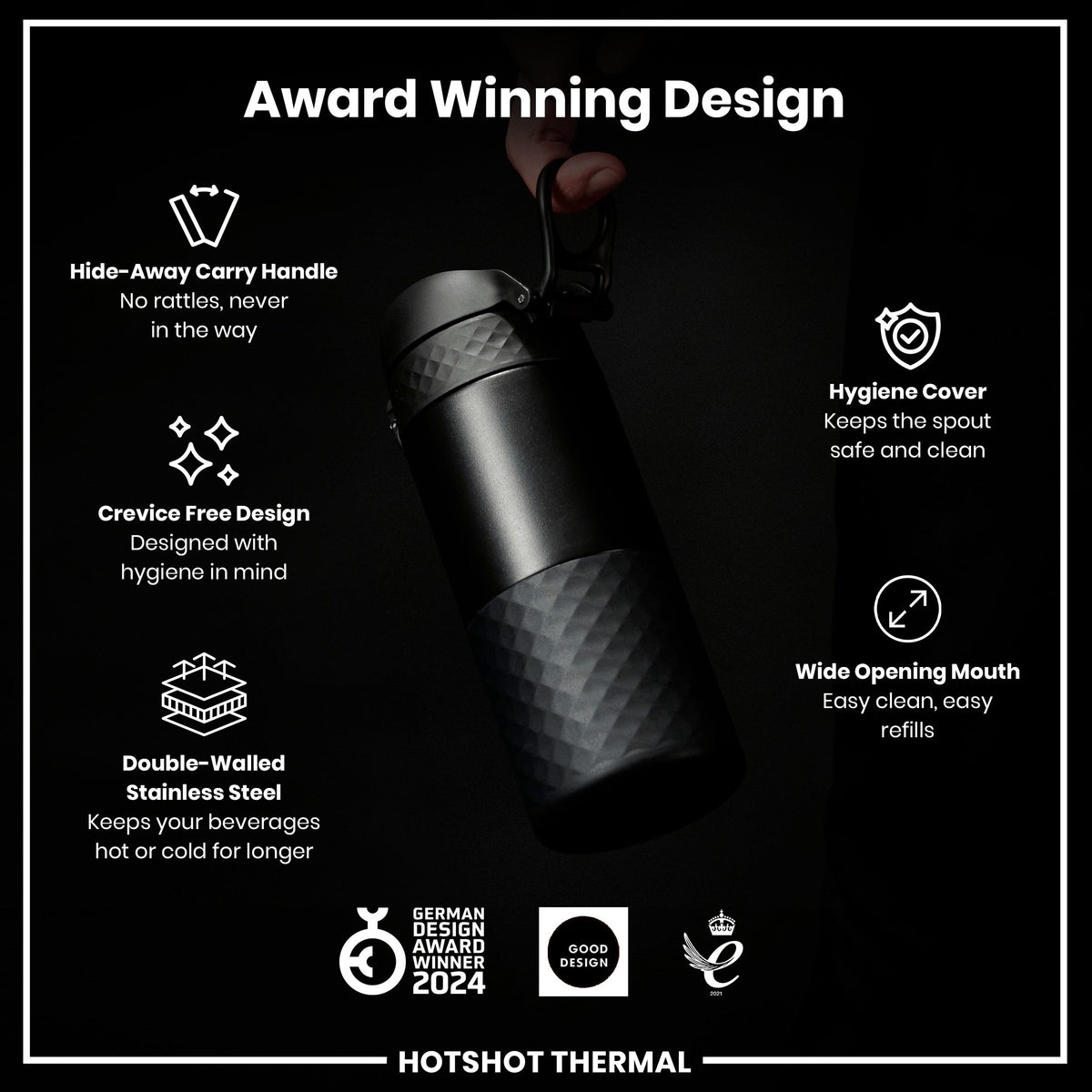 Insulated Steel, Travel Mug, Black, 360ml
