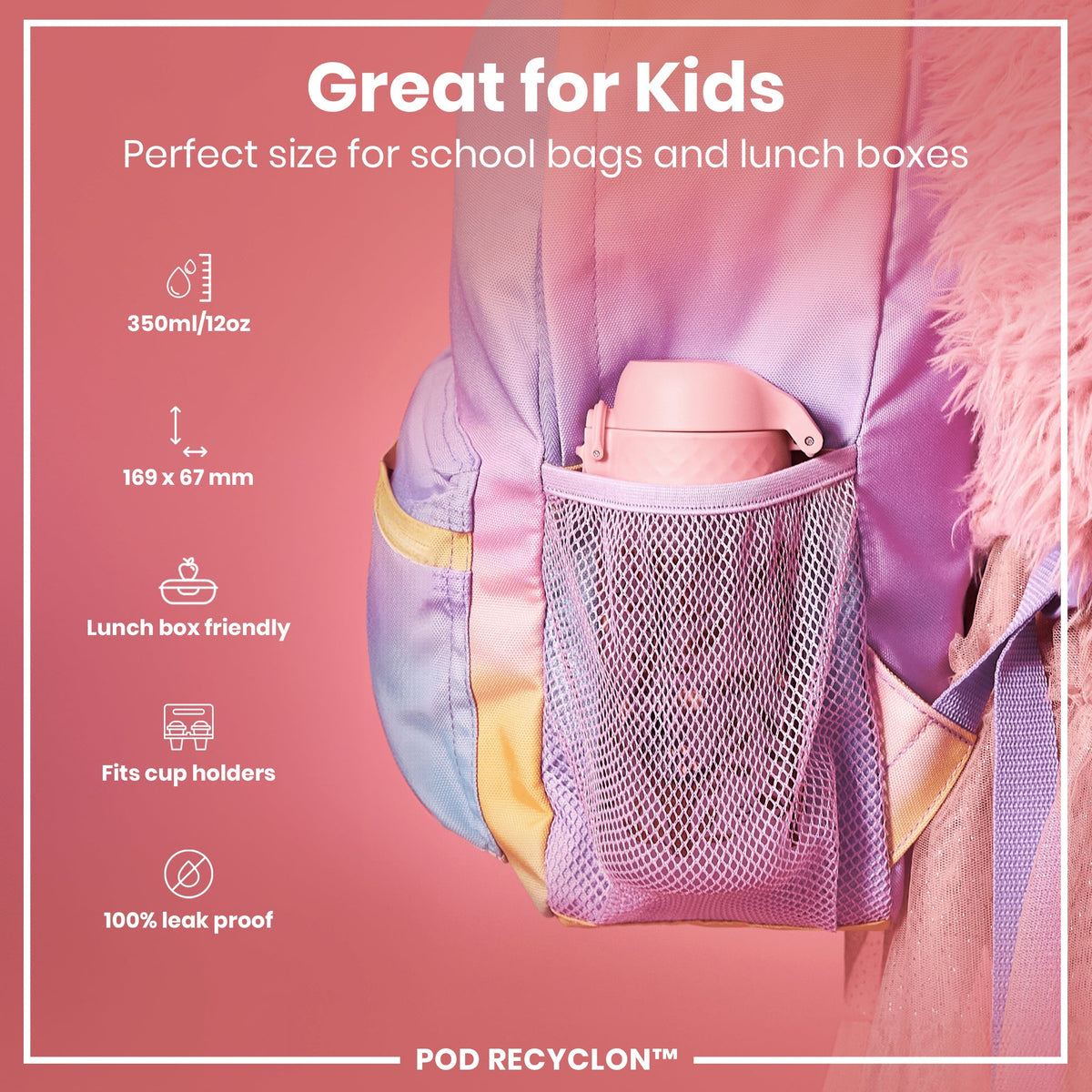 Leak Proof Kids Water Bottle, Recyclon, Koalas, 350ml (12oz)