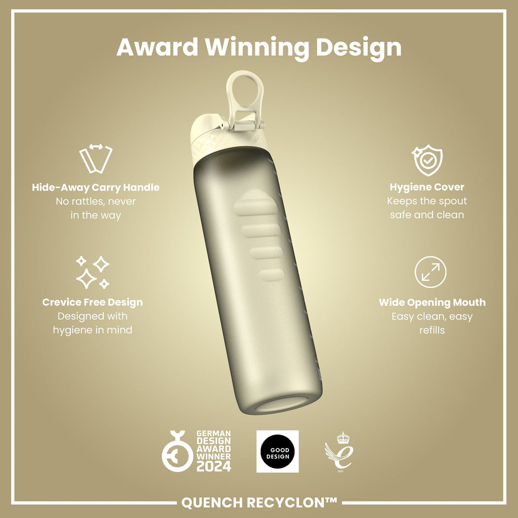 Leak Proof 1 litre Water Bottle, Recyclon, Creamy White, 1L