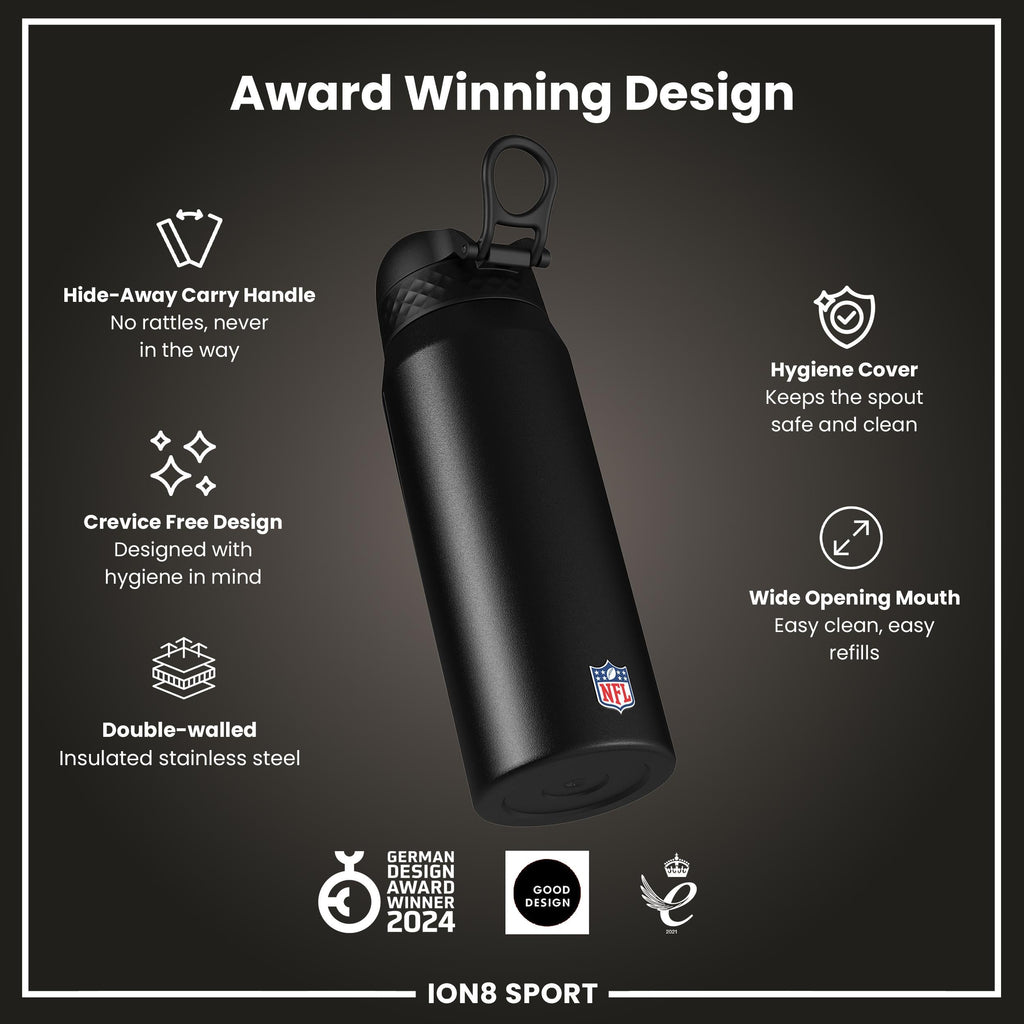 NFL x ION8 Insulated Steel Water Bottle, NFL Texans, 750ml (24oz)