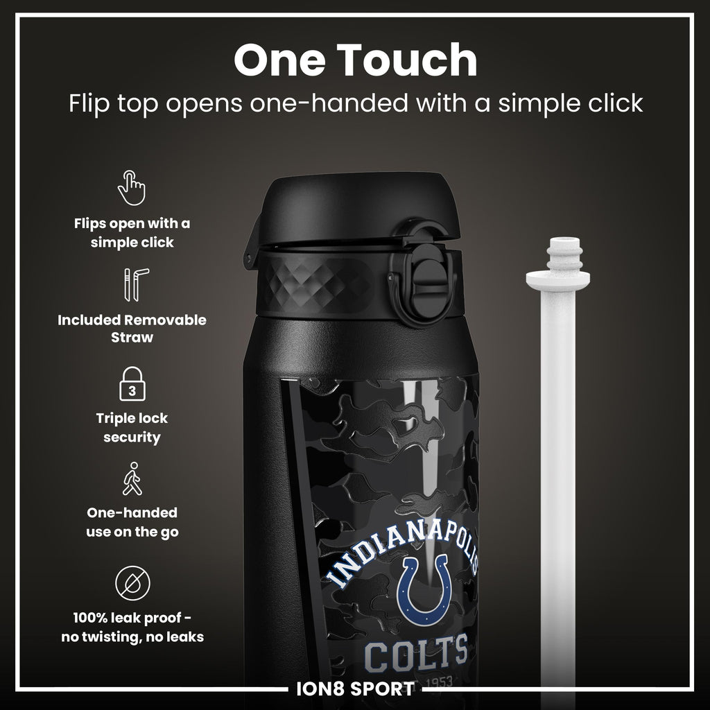 NFL x ION8 Insulated Steel Water Bottle, NFL Colts, 750ml (24oz)