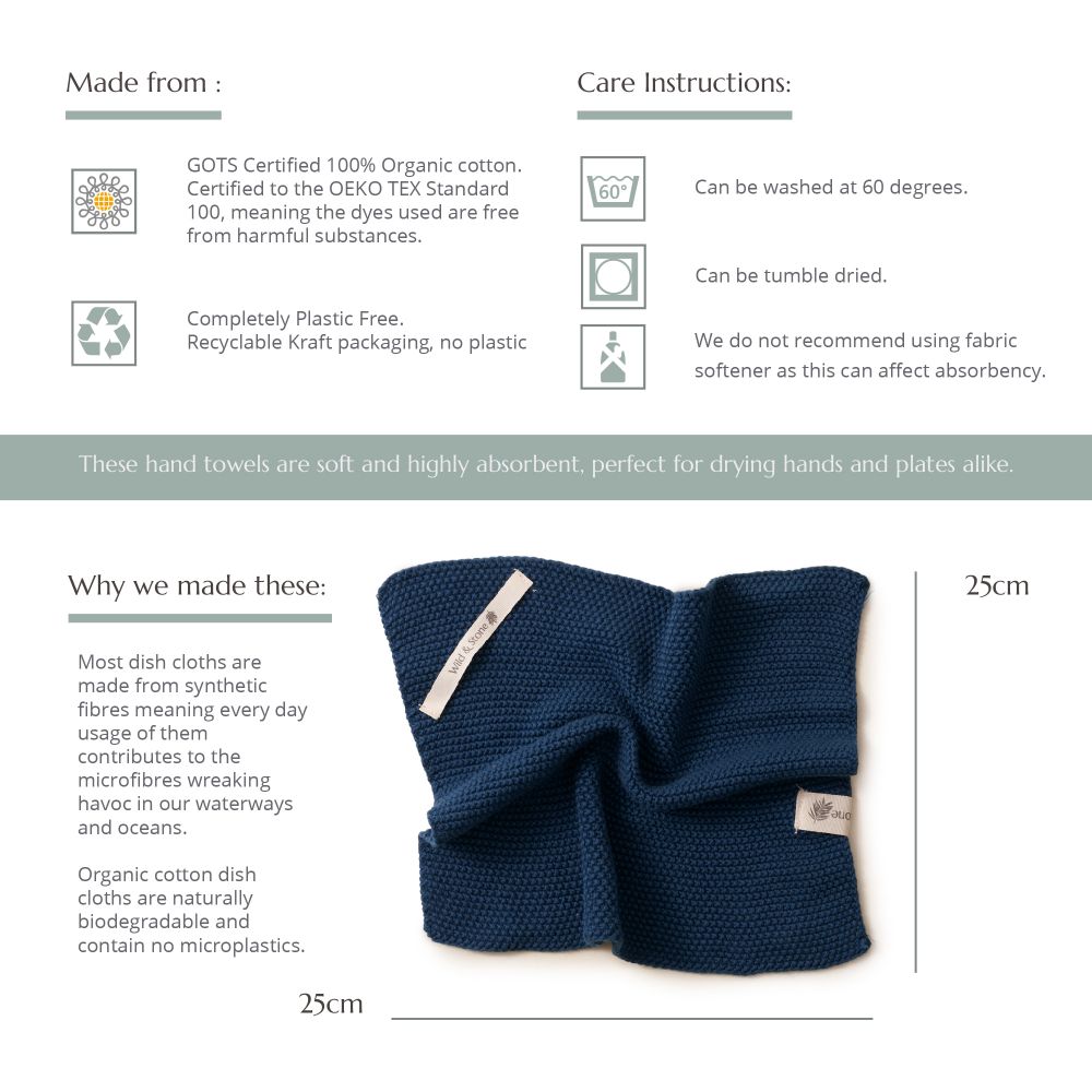 Organic Cotton Knitted Dishcloth