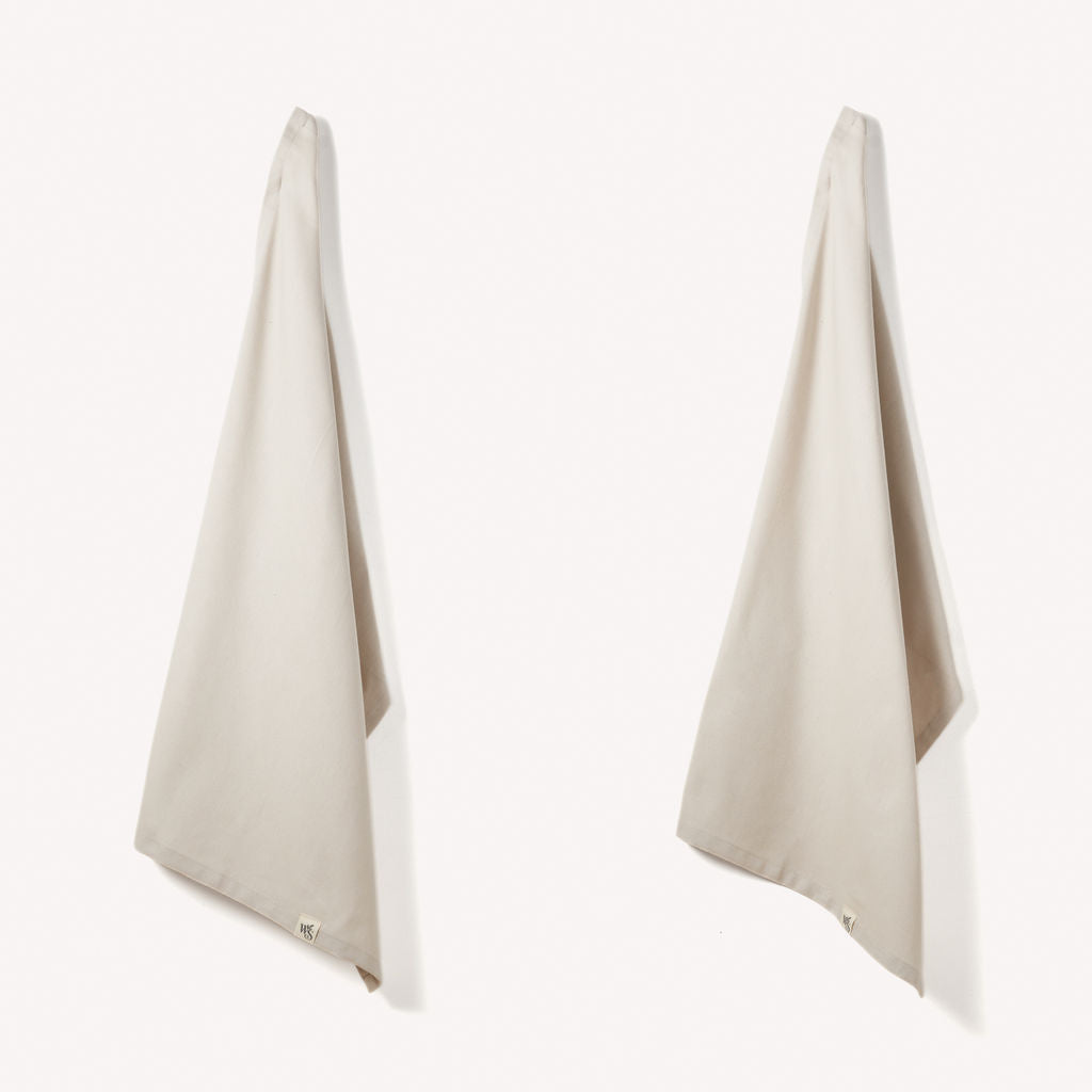 Organic Cotton Herringbone Tea Towels — Set of Two