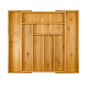 Extendable Bamboo Cutlery Drawer Organiser