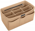 Beige felt handbag organiser