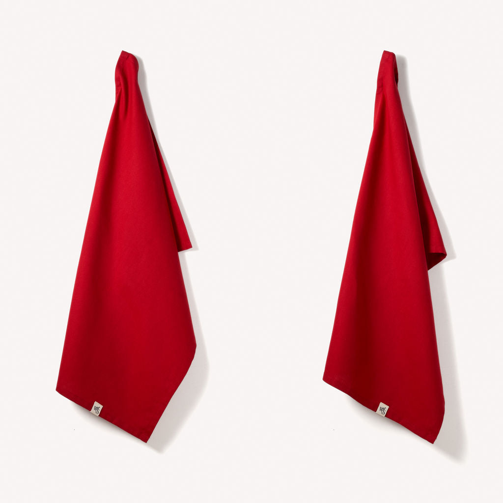 Organic Cotton Herringbone Tea Towels — Set of Two
