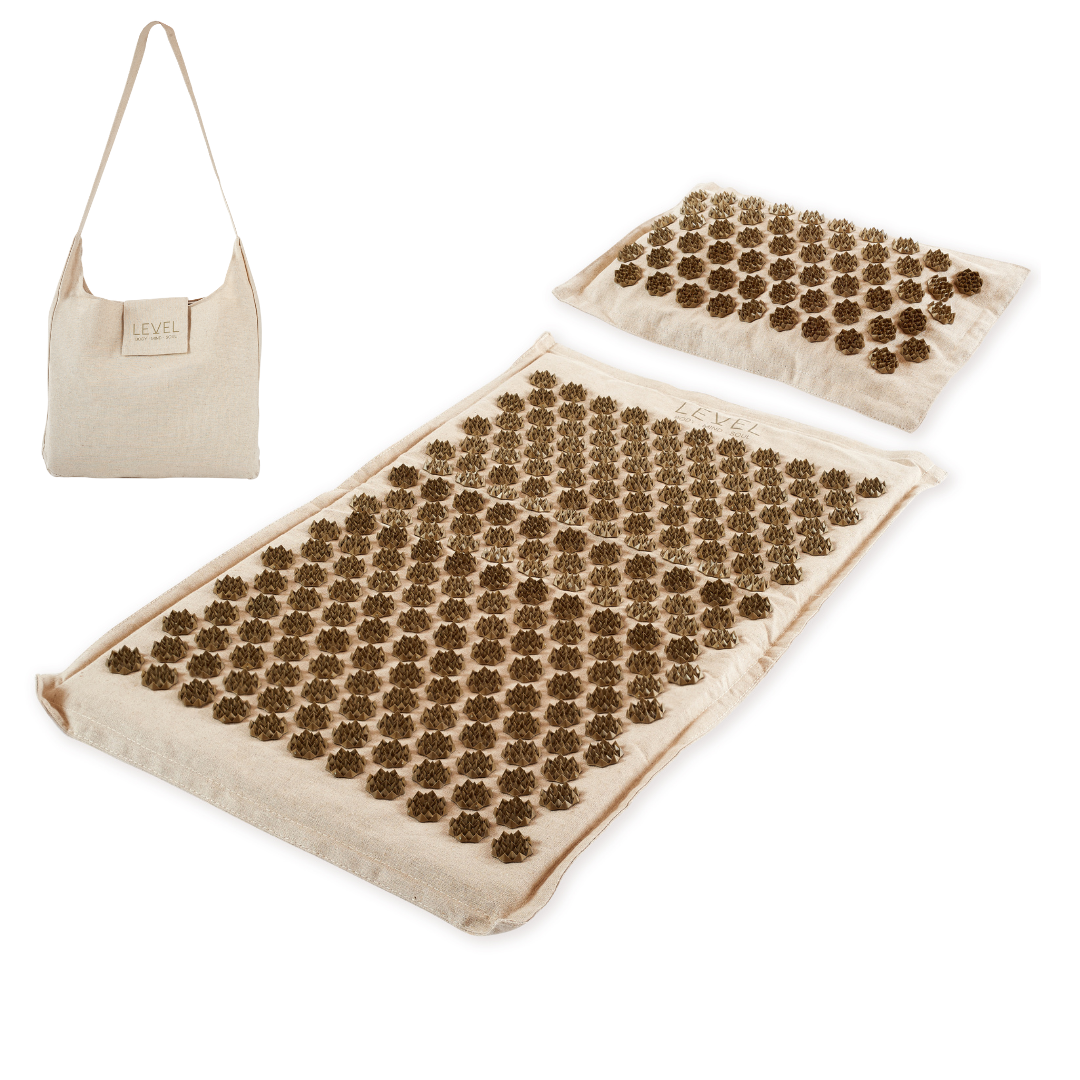 Premium Linen & Coconut Acupressure Mat & Pillow with Carry Bag