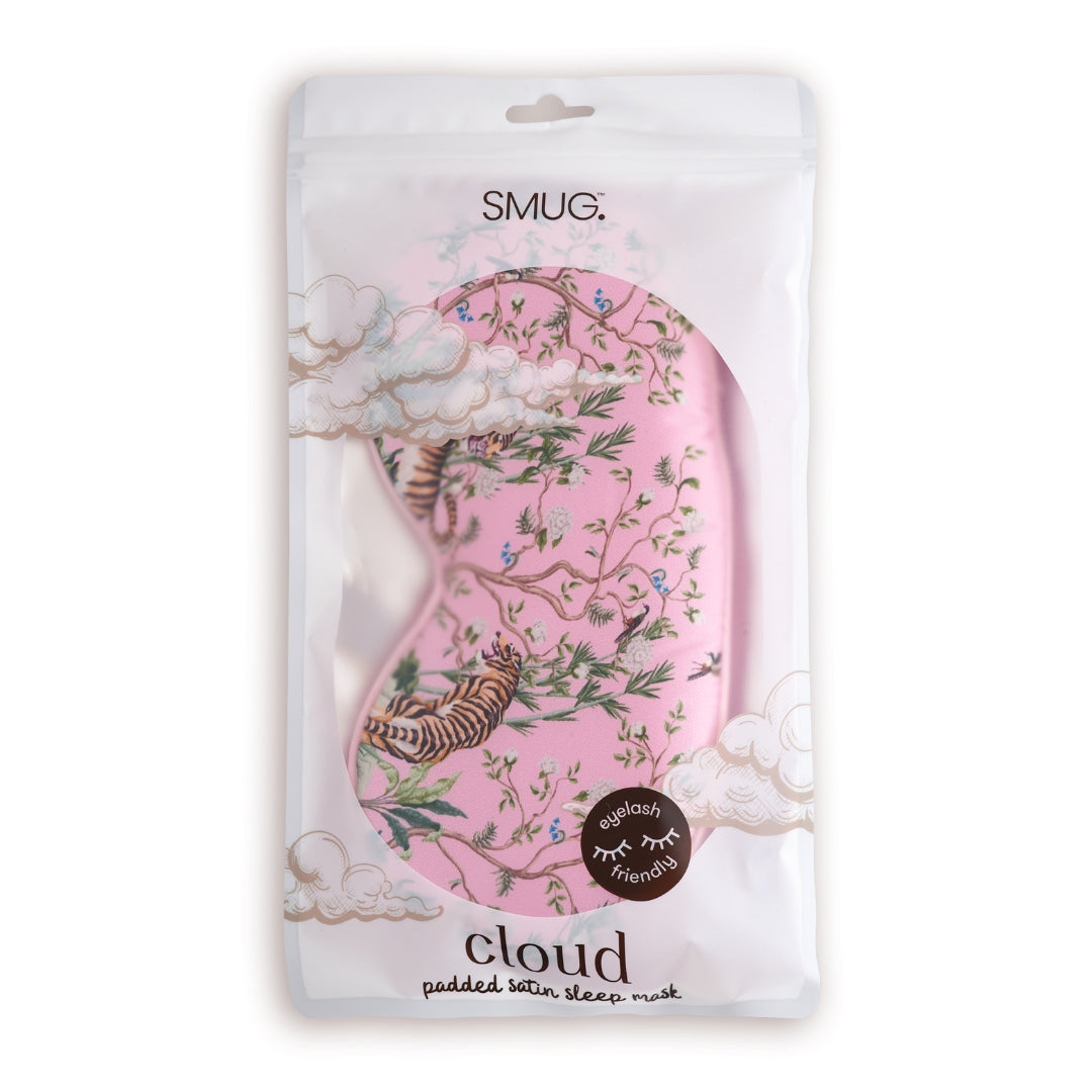 Cloud Padded Satin Sleep Mask - Tiger Print