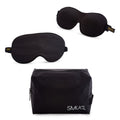 Contoured & Satin Sleep Mask Double Pack & Wash Bag Set- Various Prints