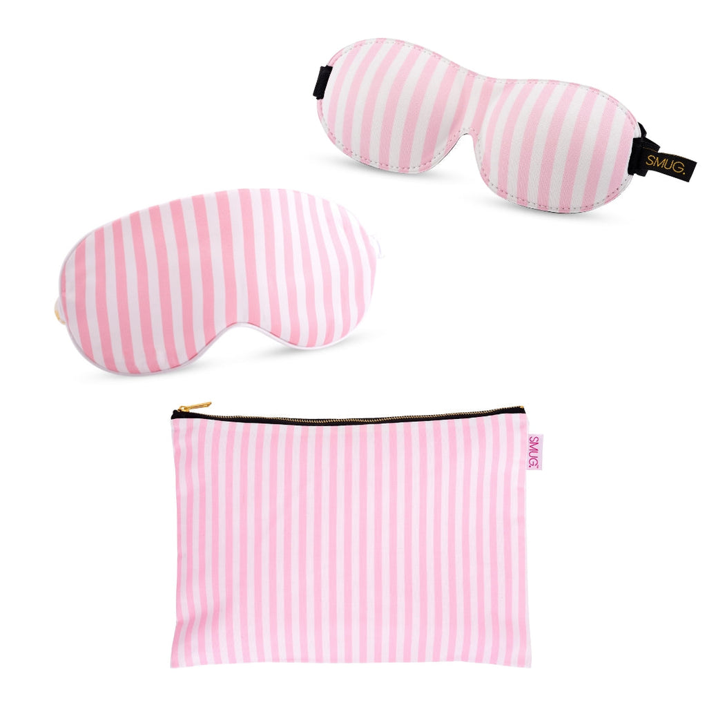 Contoured & Satin Sleep Mask Double Pack & Accessories Bag Set - Various Prints