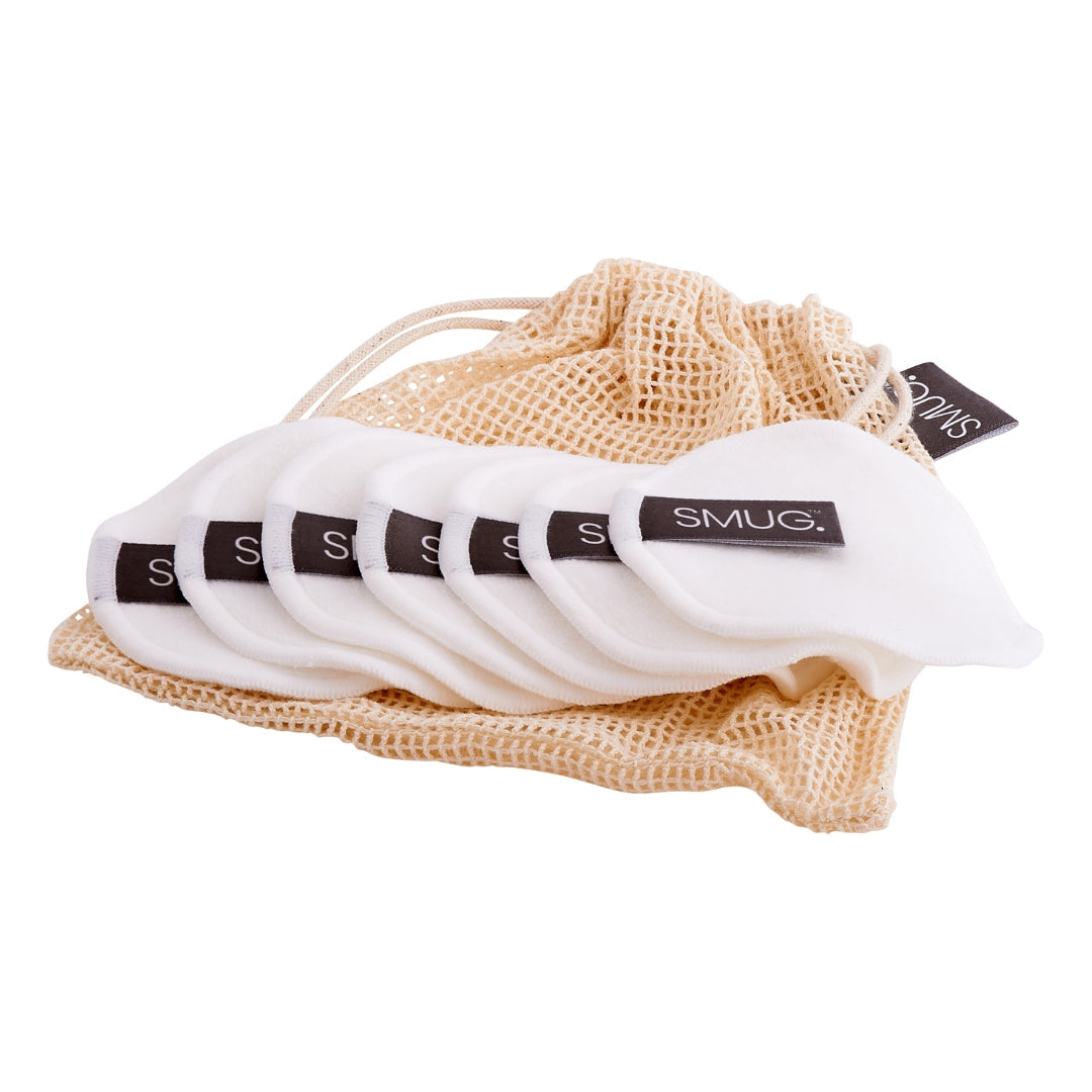 Reusable Bamboo Cotton Cleanse Pads with Mesh Wash Bag