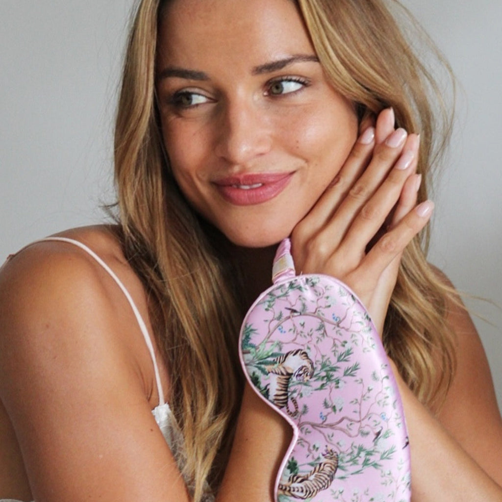 Cloud Padded Satin Sleep Mask - Tiger Print