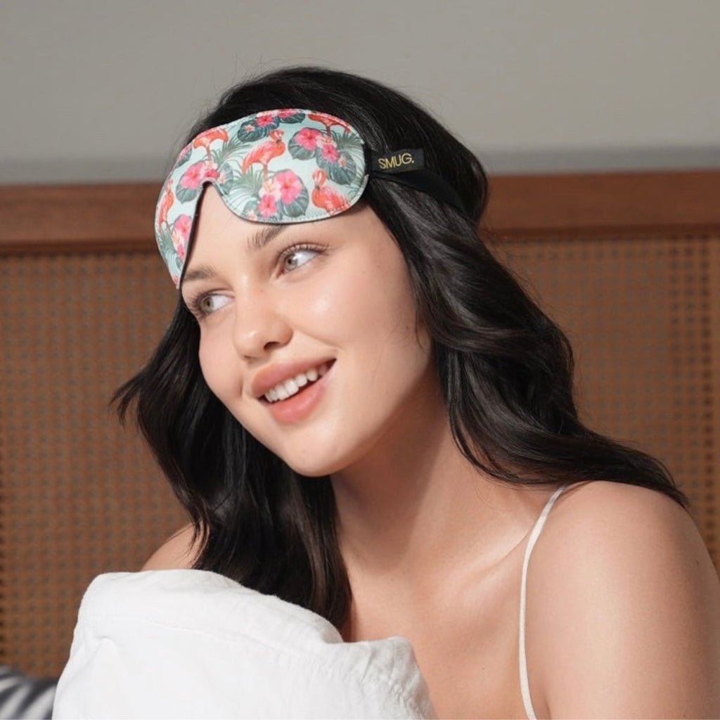 Contoured 3D Blackout Sleep Mask - Flamingo Print