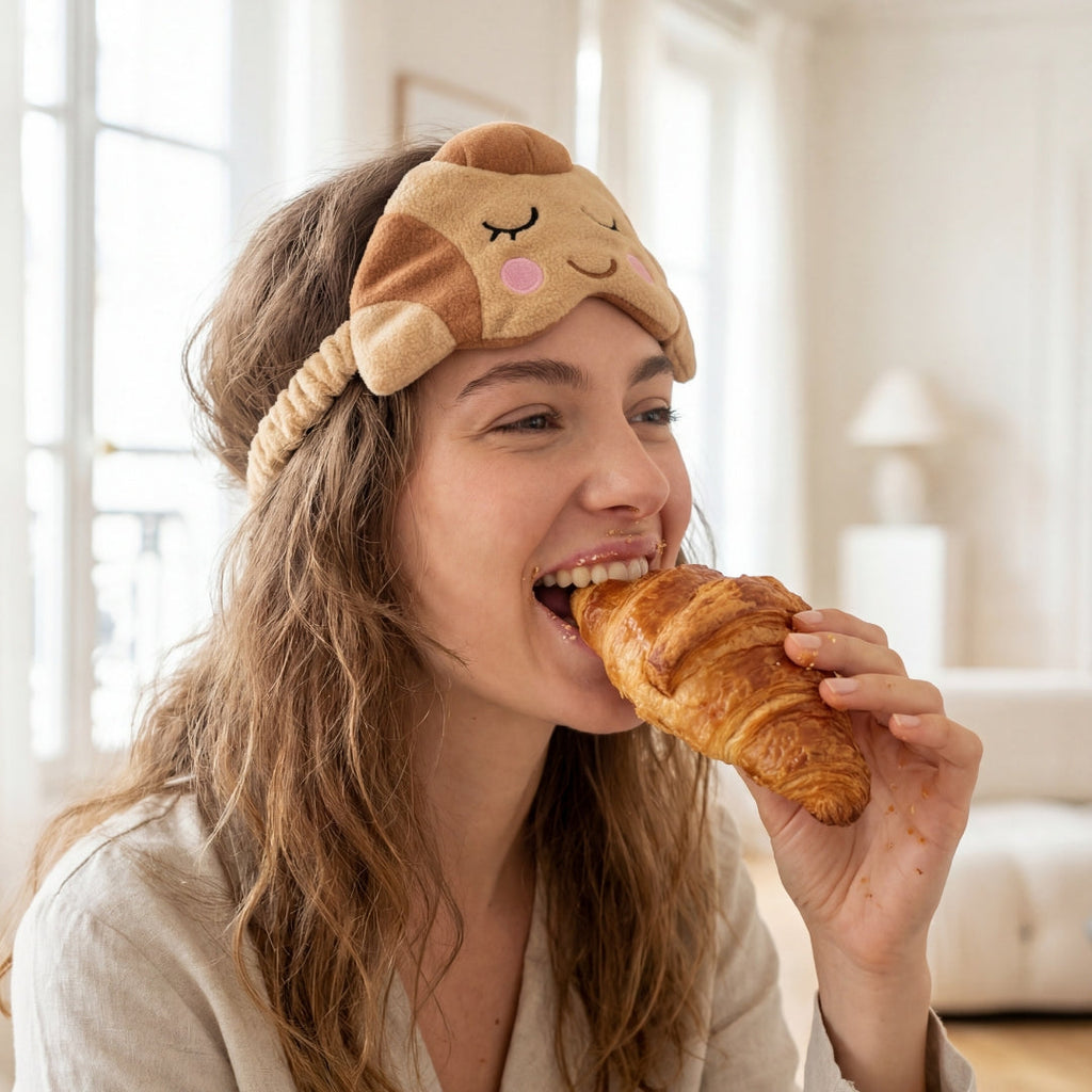 Novelty Plush Sleep Mask - Croissant