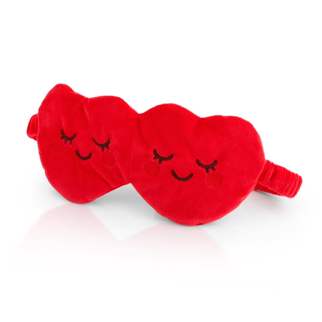 Novelty Plush Sleep Mask - Red Hearts