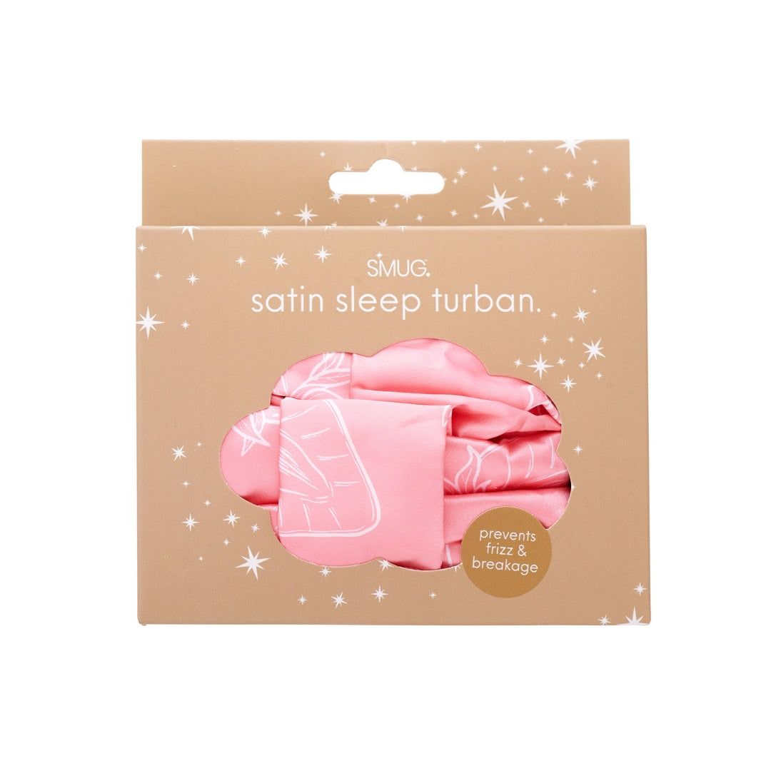 Satin Sleep Turban, Strawberry Surprise