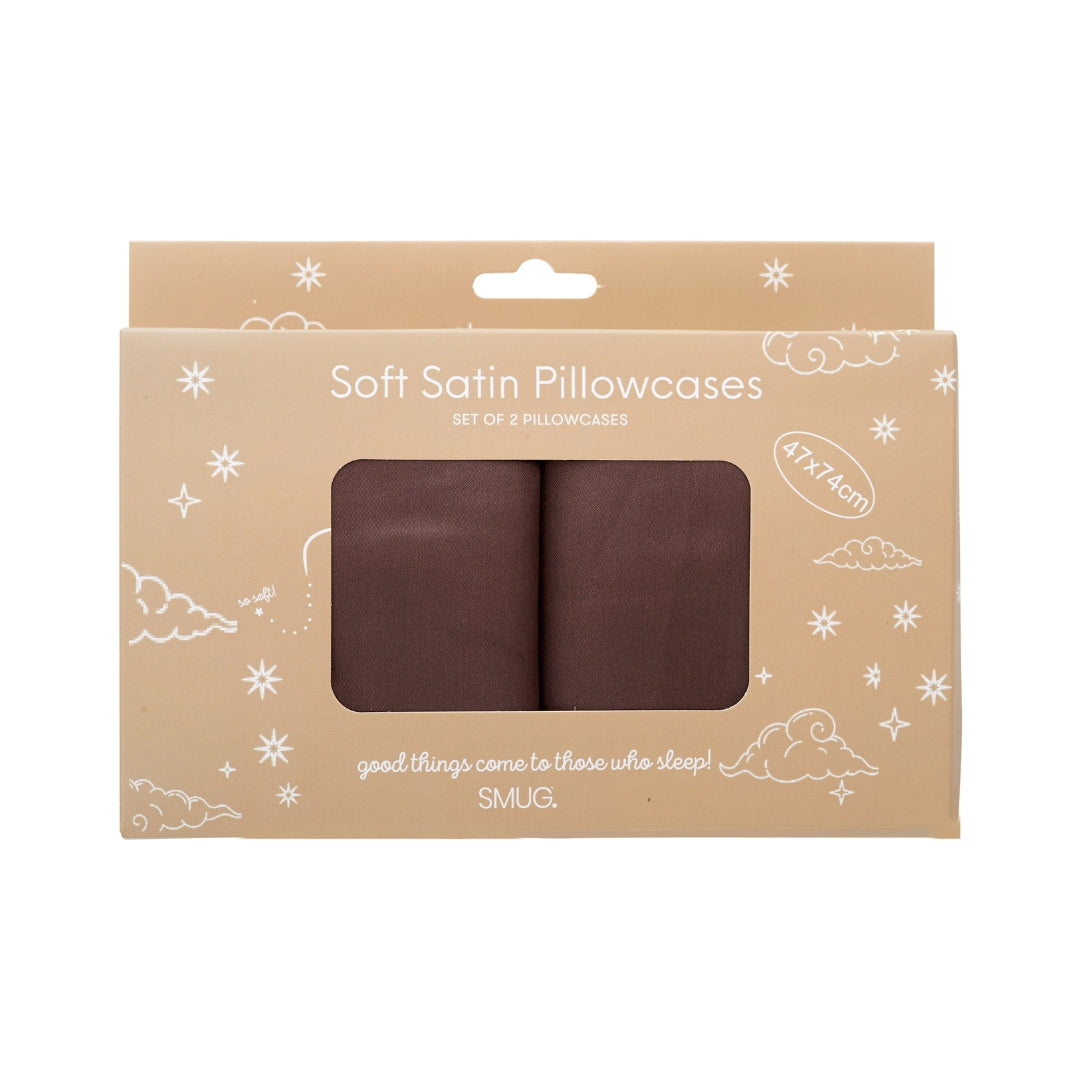Soft Satin Pillowcase Set, Mocha