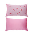 Soft Satin Pillowcase Set, Red Bows