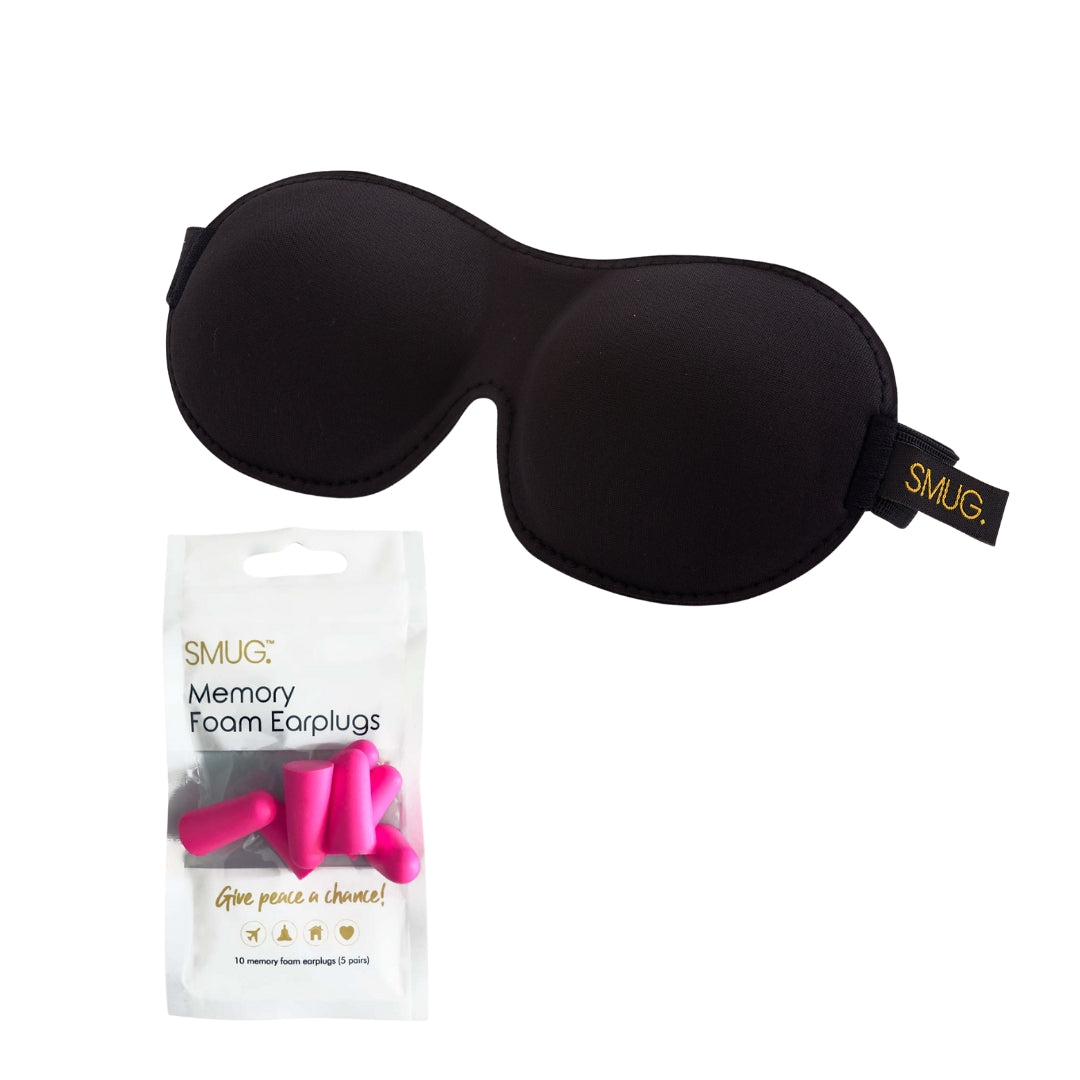 Contoured 3D Blackout Sleep Mask - Black