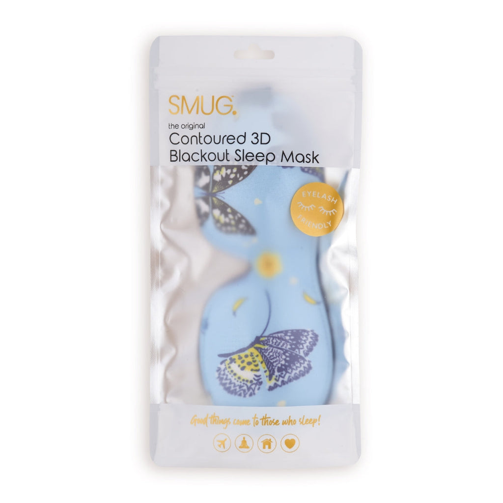 Contoured 3D Blackout Sleep Mask, Butterflies