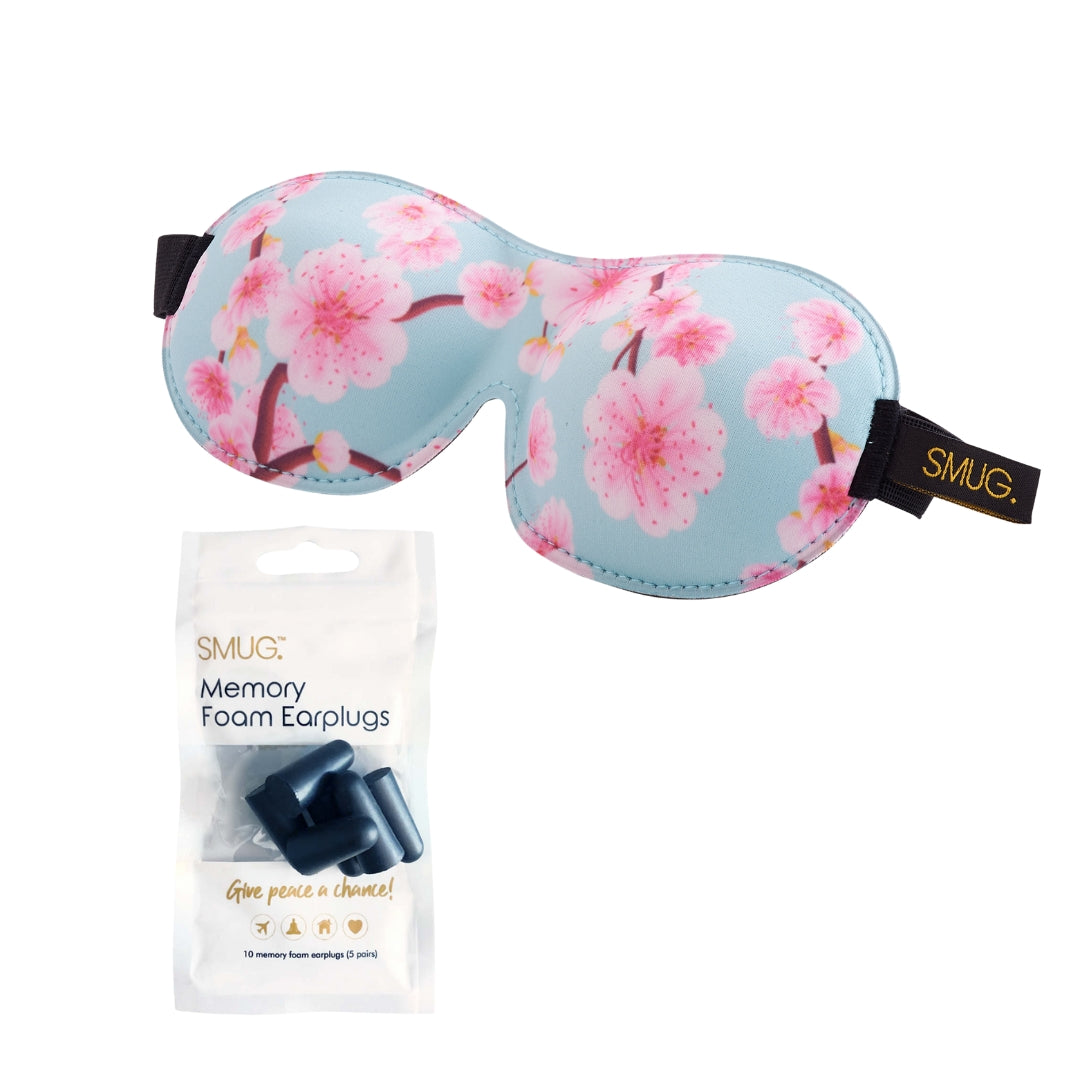 Contoured 3D Blackout Sleep Mask - Cherry Blossom Print