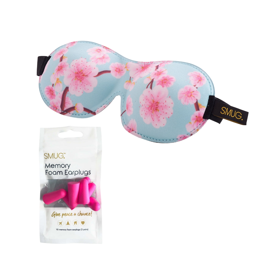 Contoured 3D Blackout Sleep Mask - Cherry Blossom Print