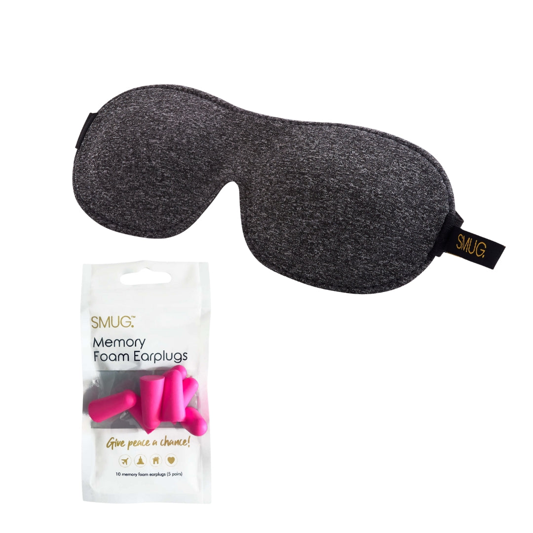 Contoured 3D Blackout Sleep Mask - Dark Grey Marl