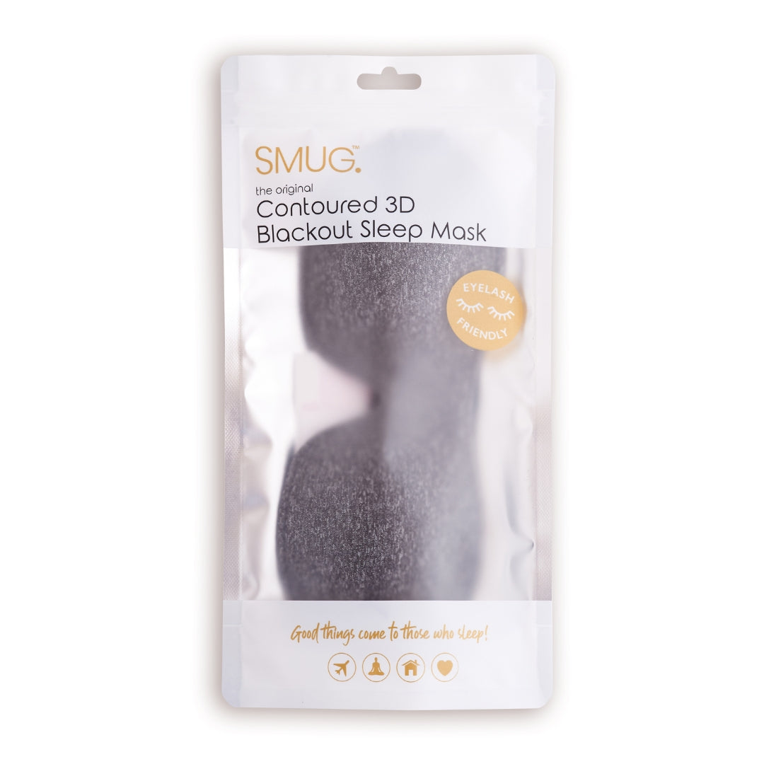 Contoured 3D Blackout Sleep Mask - Dark Grey Marl
