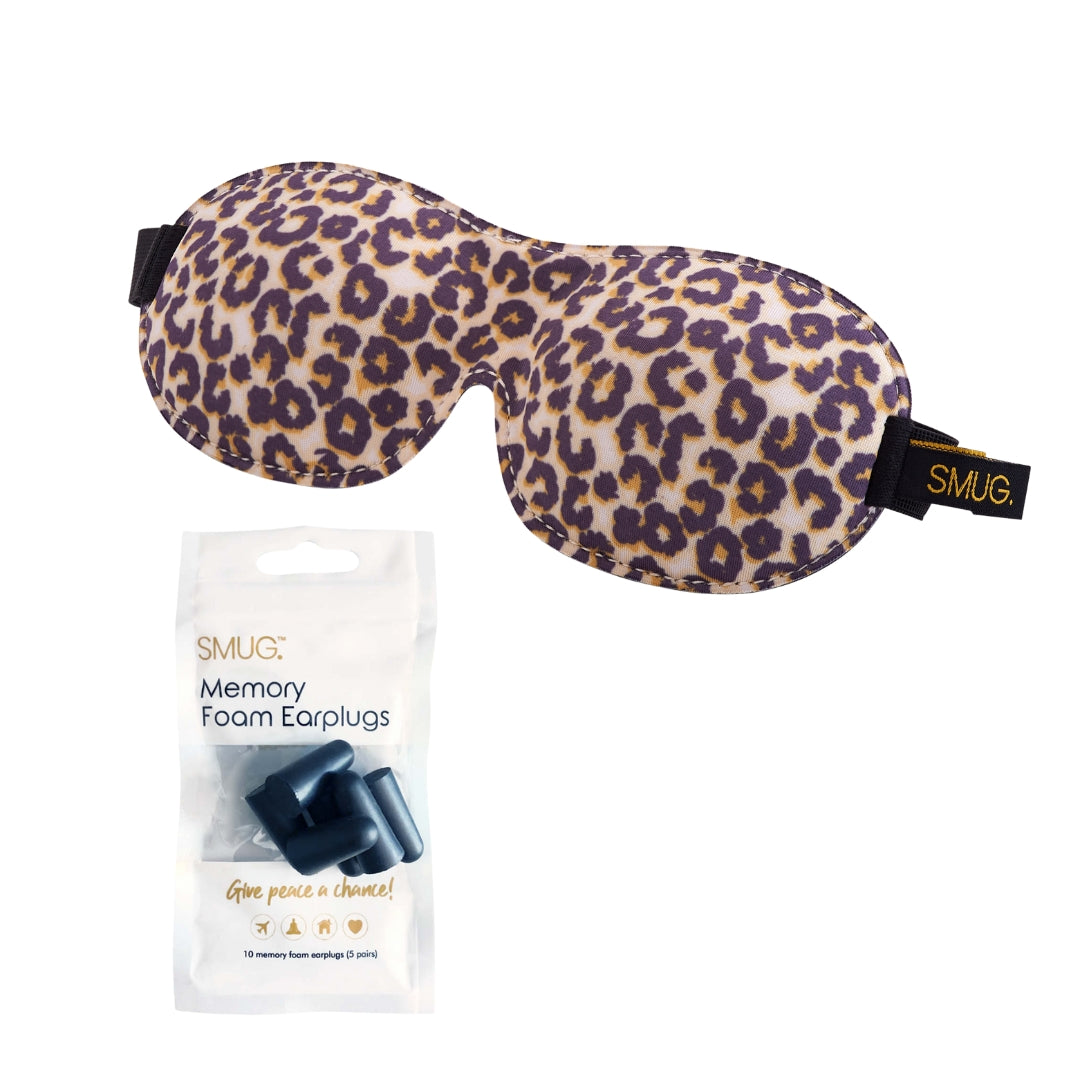 Contoured 3D Blackout Sleep Mask - Leopard Print