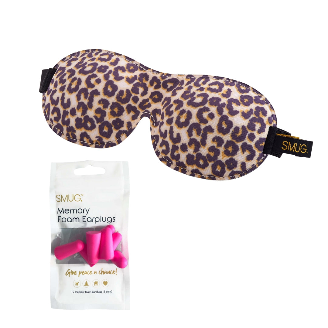 Contoured 3D Blackout Sleep Mask - Leopard Print