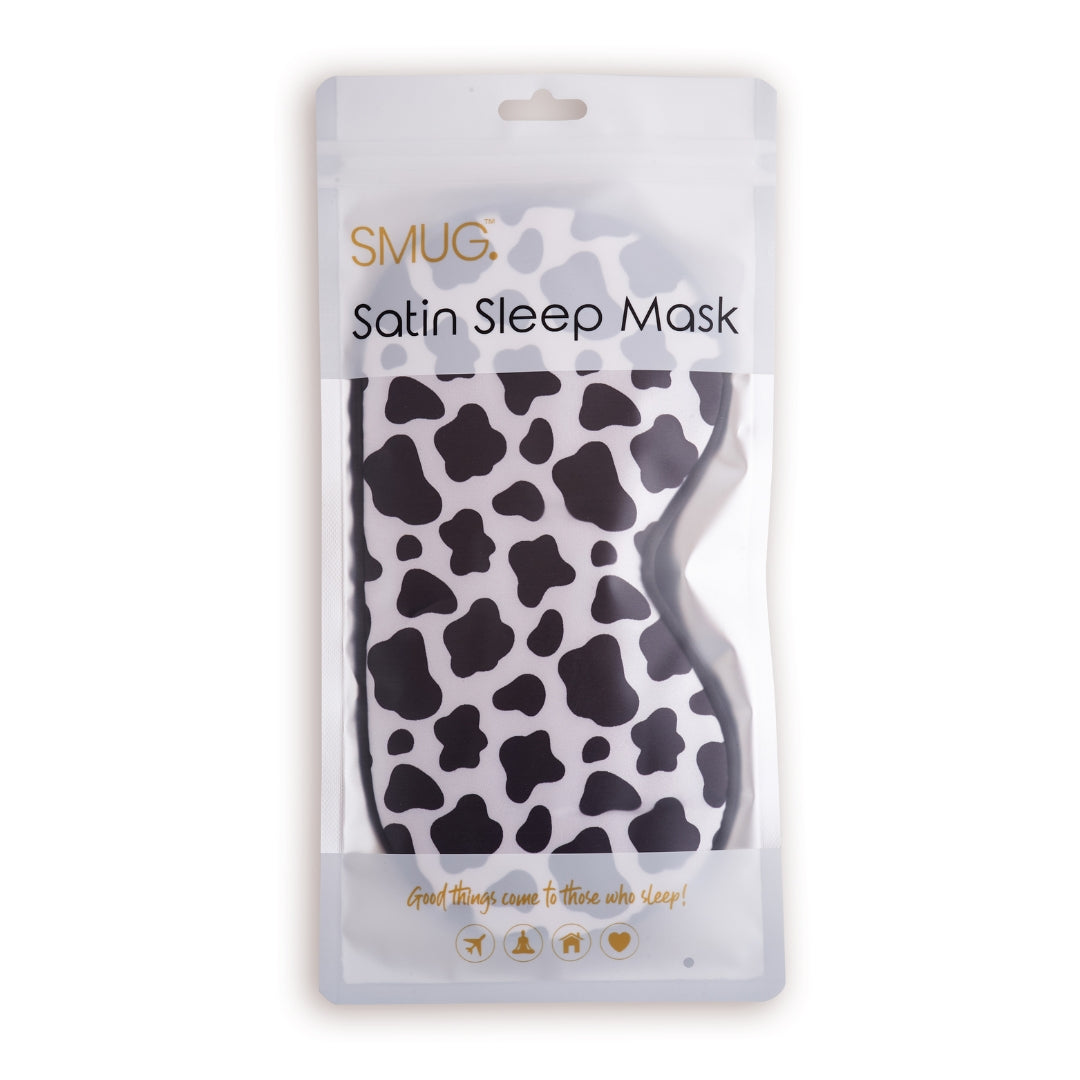 Satin Sleep Mask - Cow Print