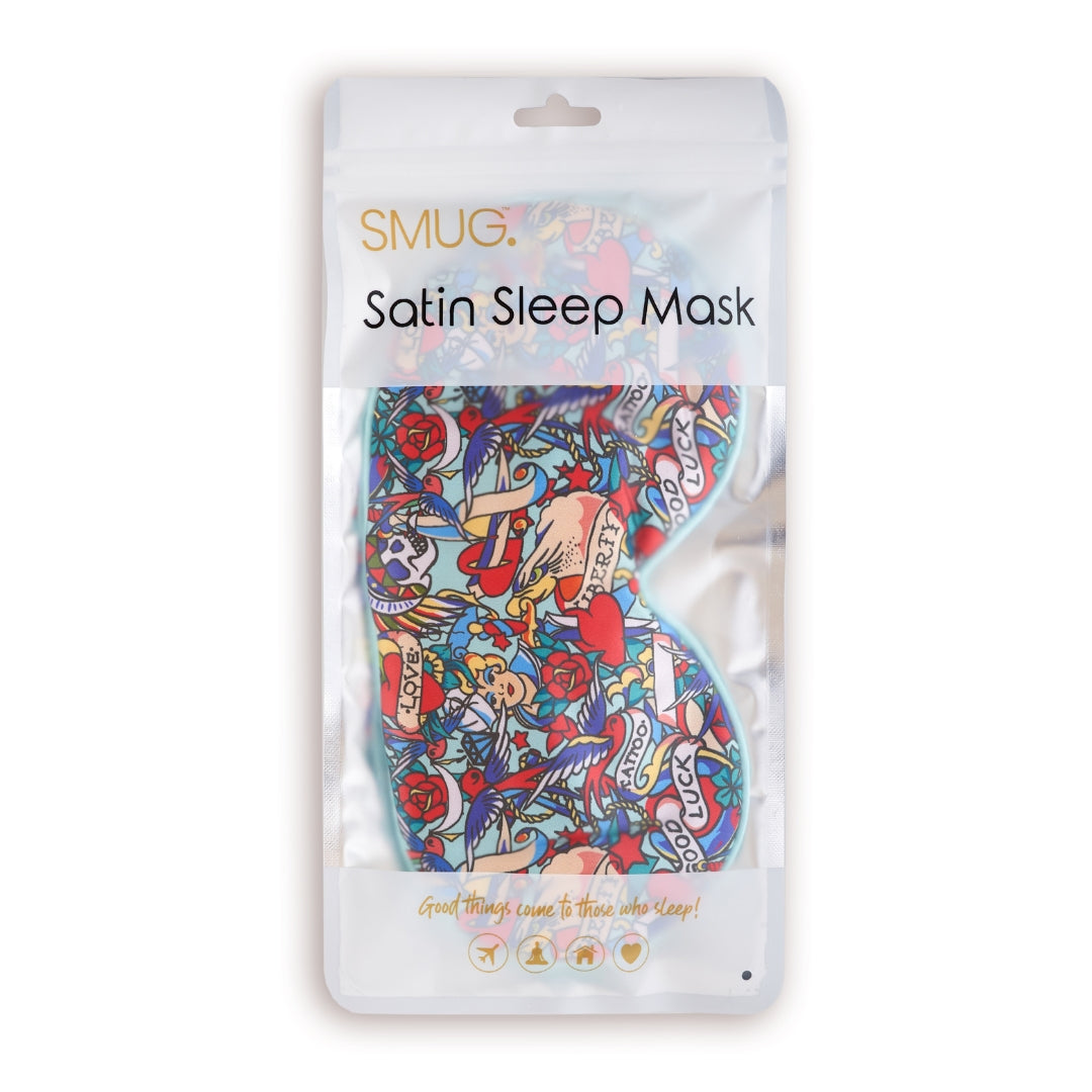 Satin Sleep Mask - Tattoo Print