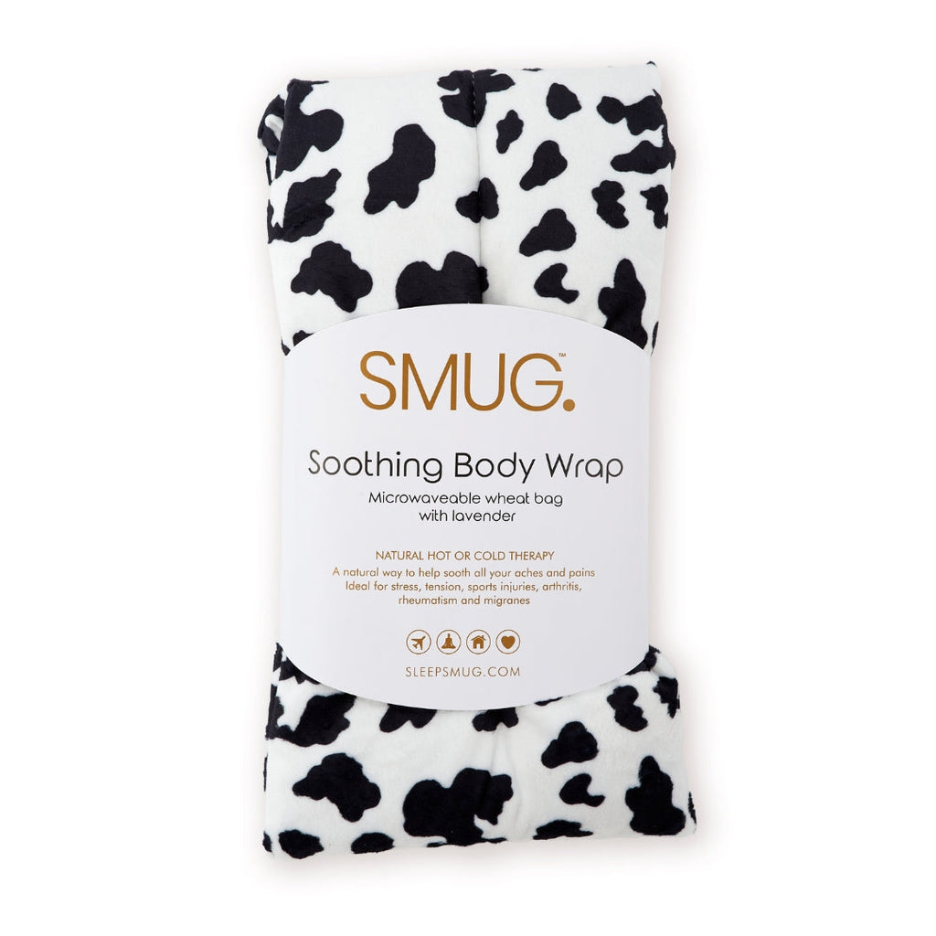Soothing Body Wrap Wheat Bag Infused with Lavender Oil - Cow Print