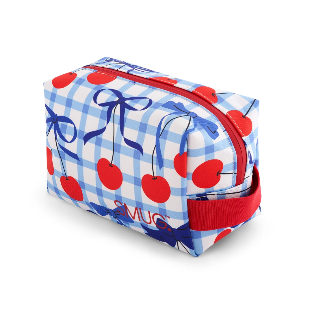 Toiletry Bag - Blue Cherries Print