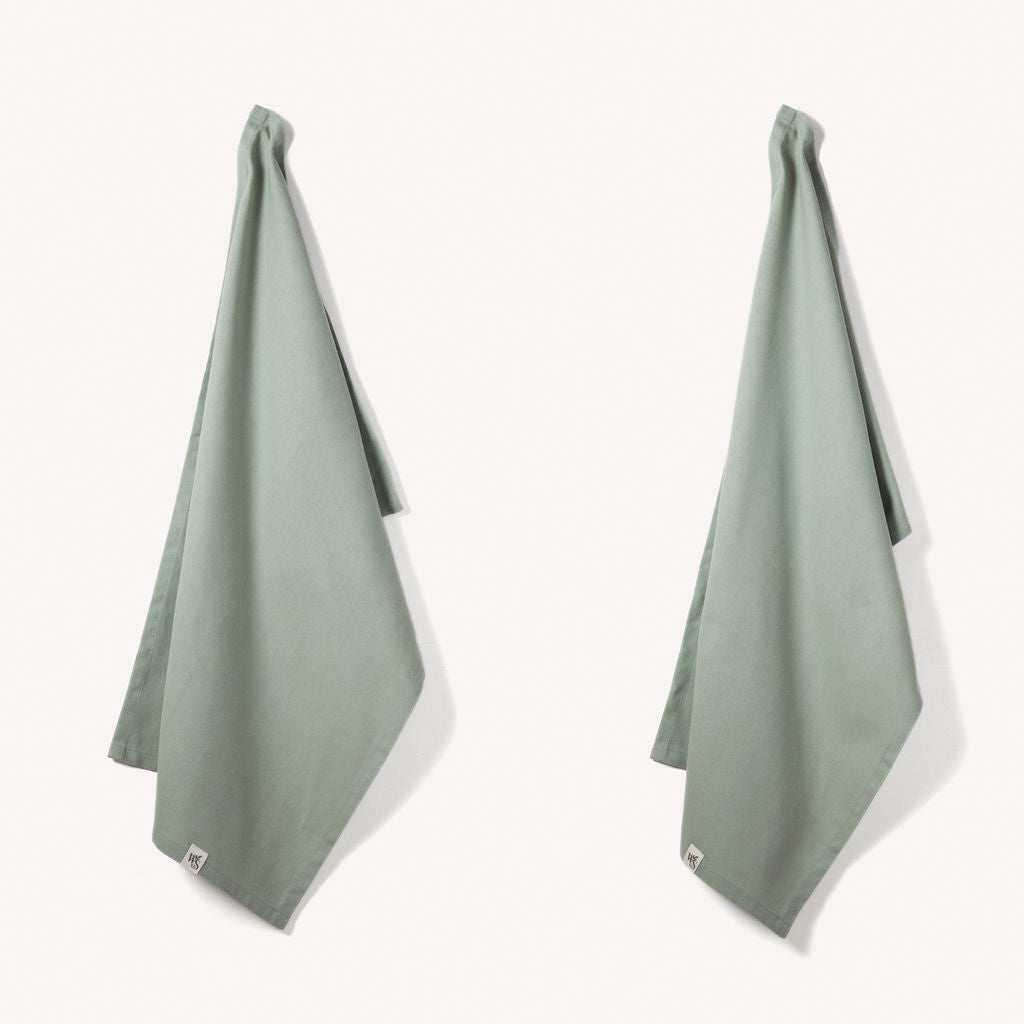Organic Cotton Herringbone Tea Towels — Set of Two