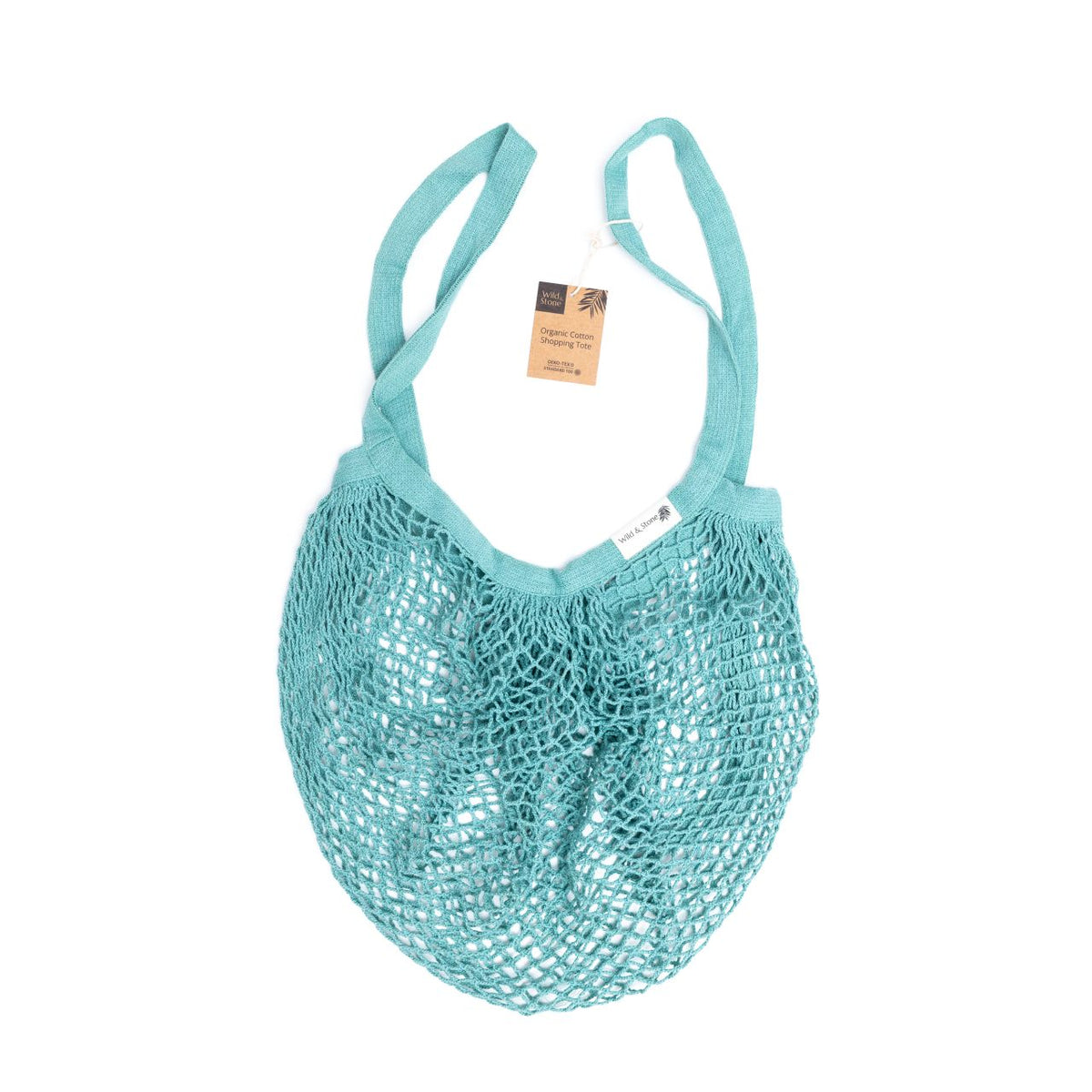 Organic Cotton Blue Crochet Tote Bag